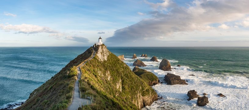 Lighthouse at Nugget Point, Catlins, Otago, Southland, New Zealand, Oceania