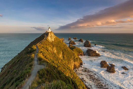 Lighthouse at Nugget Point, Catlins, Otago, Southland, New Zealand, Oceania