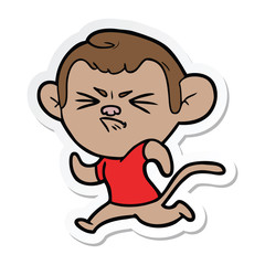 sticker of a cartoon annoyed monkey