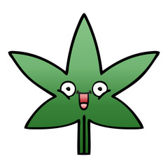 gradient shaded cartoon marijuana leaf