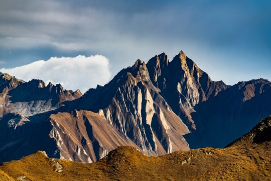Multi-pointed mountain peak of the Sternspitze, Vals, Valstal, South Tyrol, Italy, Europe
