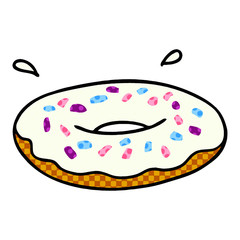 cartoon doodle of an iced ring donut