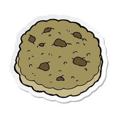 sticker of a chocolate chip cookie cartoon
