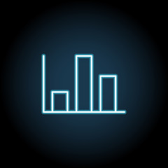 chart icon in neon style. Simple thin line, outline vector of web, minimalistic icons for UI and UX, website or mobile application