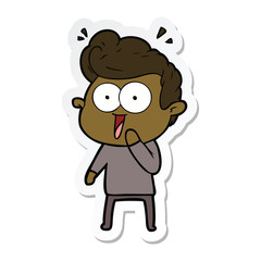 sticker of a cartoon man