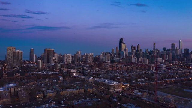 4k Cinematic Aerial Hyperlapse of Chicago, Illinois, USA