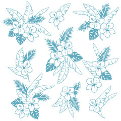 Fototapeta premium Hibiscus flower aloha shirt pattern