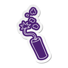 cartoon sticker of a lit dynamite stick