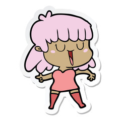 sticker of a cartoon woman