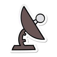 sticker of a cute cartoon satellite dish