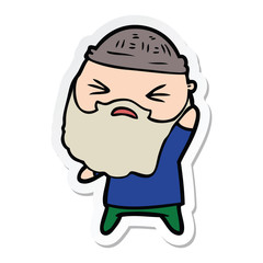 Obraz premium sticker of a cartoon man with beard