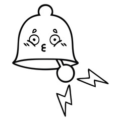 Naklejka premium line drawing cartoon ringing bell