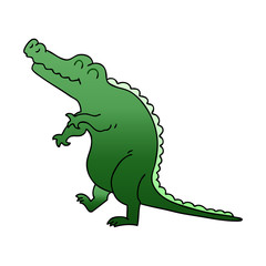 quirky gradient shaded cartoon crocodile