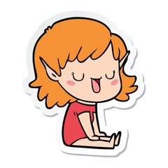 sticker of a cartoon elf girl