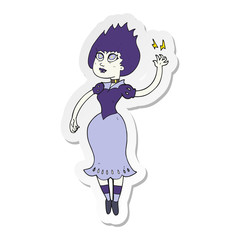 sticker of a cartoon vampire girl