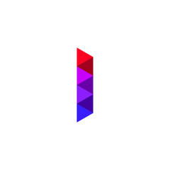 Letter i Geometric Colorful Polygon Font Alphabet Initial Logo Vector 