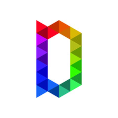 Polygon Letter D Colorful Geometric Font Alphabet Initial Logo Vector 