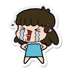 sticker of a cartoon woman