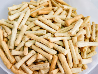 Breakfast bread banana sticks for snack