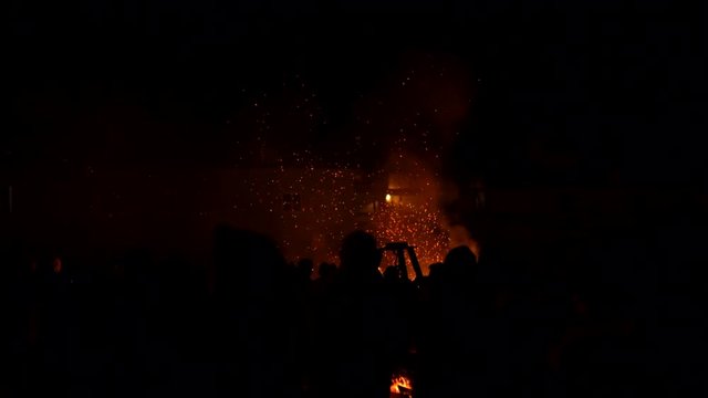 Bonfire at the beach on New Year's Eve