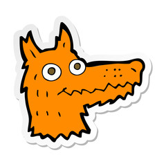sticker of a cartoon fox head