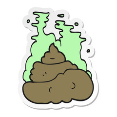 sticker of a cartoon gross poop