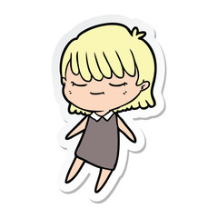 sticker of a cartoon woman