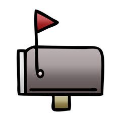 gradient shaded cartoon mail box