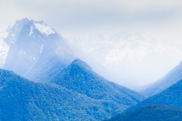 Scenic moody Lake Manapouri