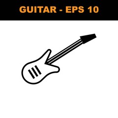 Simple guitar icon. - vector
