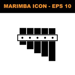 Balafon icon. Marimba black illustration. vector