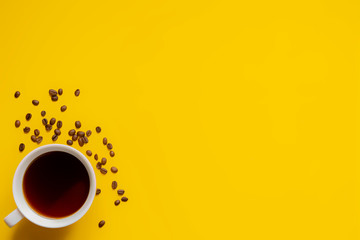 minimalistic design yellow coffee copy space b
