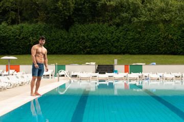 Athlete At Swimming Outdoor Pool