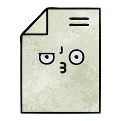 retro grunge texture cartoon sheet of paper