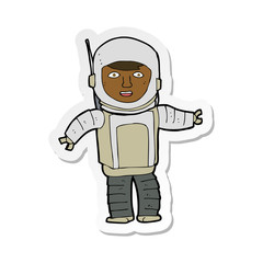 sticker of a cartoon astronaut
