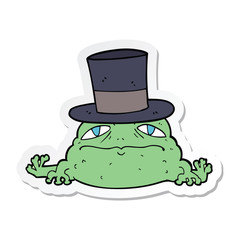 sticker of a cartoon rich toad