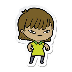 sticker of a cartoon woman