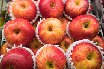 Fresh apples in supermarkets 