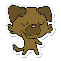 sticker of a cartoon dog