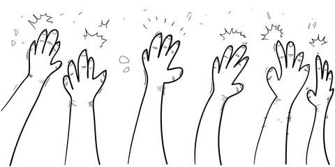 hand applause doodle sketch