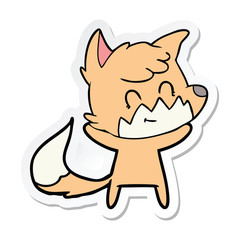 sticker of a cartoon friendly fox