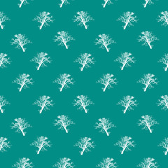 Vector illustration of stylized plants in white and green.This colourful, stylish seamless repeat pattern is perfect for gift, cards, wallpaper, scrapbooking, fabric, interior, paper and art projects.