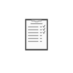 Checklist on a hard folder with a holder. Vector illustration