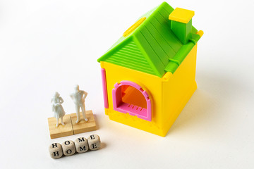 The home toy on white background  image close up..