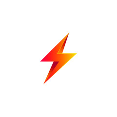 Thunder Electricity Flash Energy Power Logo Vector  - 254312591