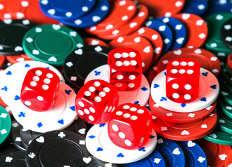 Dices Casino background casino poker chips