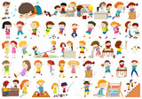 Set of kids character
