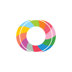 circle rotation colorful geometric logo vector