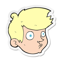 sticker of a cartoon staring boy