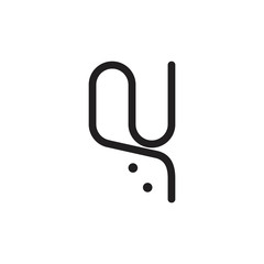 letters n simple lines art logo vector